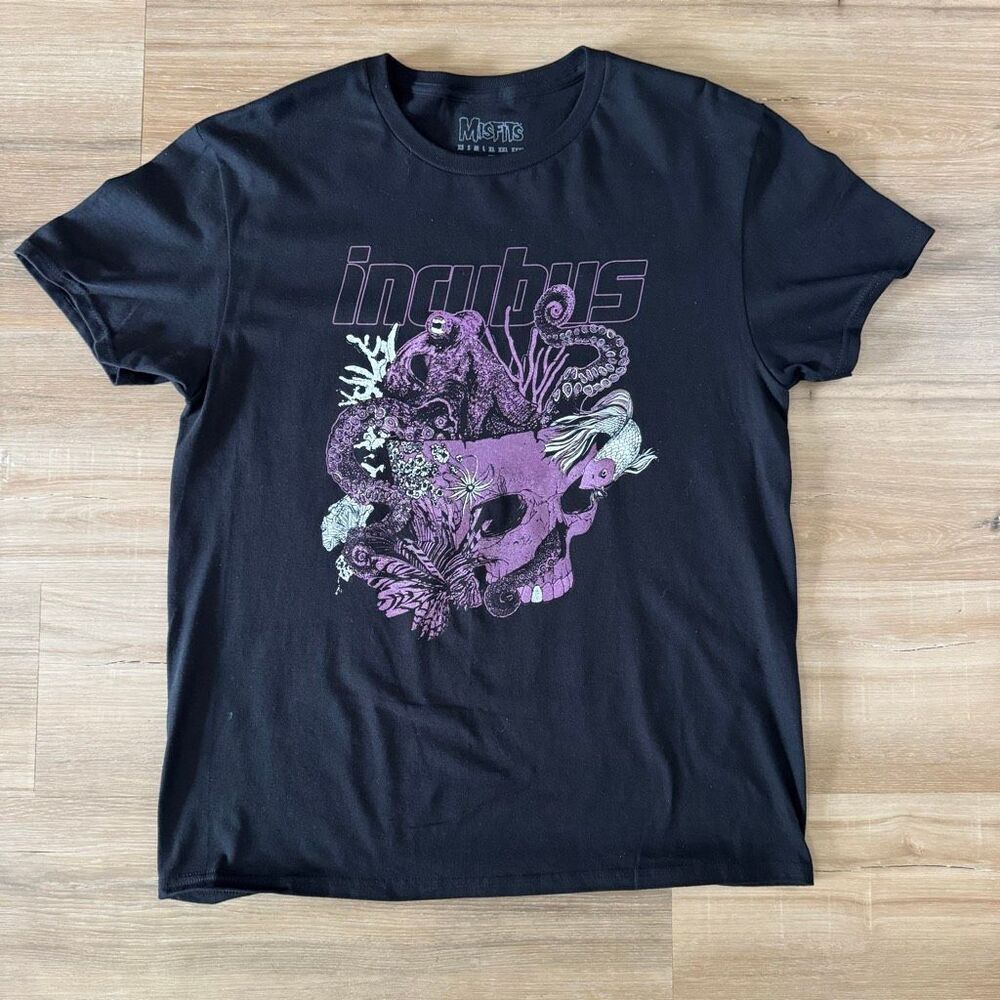 Incubus Black Shirt Octopus In A Skull Graphic Misprint Misfits Tag Size XL Band